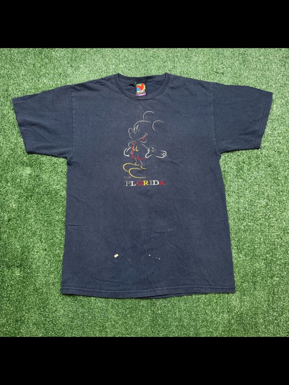 Vintage 90s Mickey Unlimited Disney T Shirt Womens Size M Blue Florida Logo